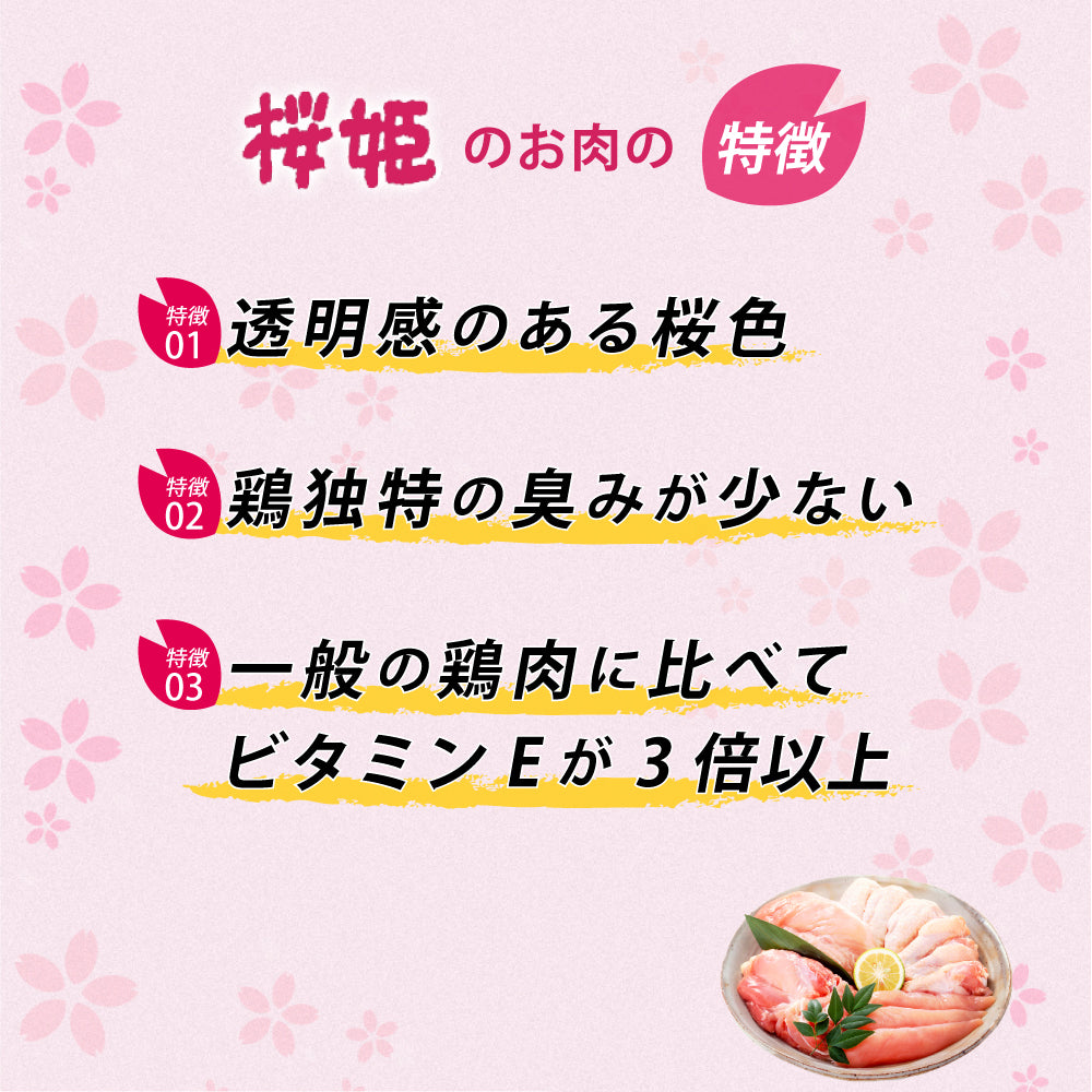【送料無料】ブランド鶏『桜姫』 チキンステーキ 5枚セット